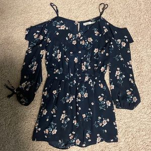 Blu Pepper Navy Floral Romper